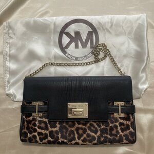 Michael Kors Hamilton Leopard Haircalf Chain Shoulder Bag and Clutch